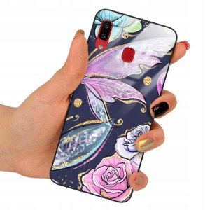 Etui Glass do SAMSUNG A20 Obudowa Motyle Top Wzory