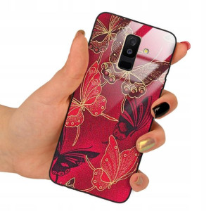 Etui Glass do SAMSUNG A6 PLUS 2018 Motyle Wzory