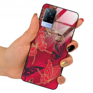 Etui Glass do VIVO V21 Obudowa Motyle Case Wzory