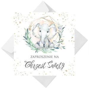 Zaproszenia na Chrzest z białą Kopertą CZ6