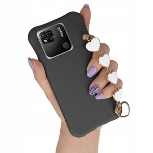 Etui Mat Black do XIAOMI REDMI 10A Łańcuszek Serce