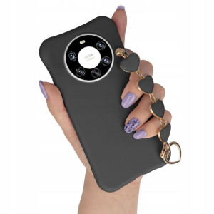 Etui Mat CZARNY do HUAWEI MATE 40 PRO PLUS Serce