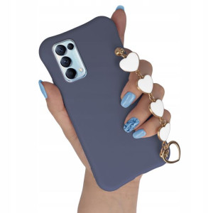 Etui Mat GRANAT do OPPO FIND X3 LITE Łańcuch Serce