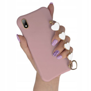 Etui Matowe CIEMNY RÓŻ do HUAWEI Y5 2019 Top Serce