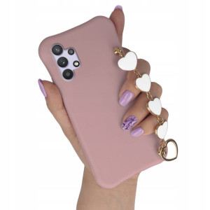 Etui Matowe CIEMNY RÓŻ do SAMSUNG A32 Case Serce