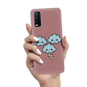Etui Matowe CIEMNY RÓŻ do VIVO Y20i Case Top Wzory