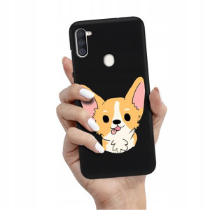Etui Matowe CZARNE do SAMSUNG M11 Obudowa Wzory