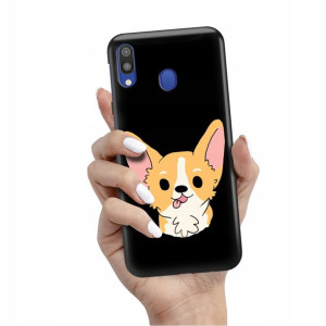 Etui Matowe CZARNE do SAMSUNG M20 Obudowa Wzory