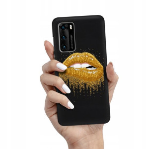Etui Matowe Czarny do HUAWEI P40 5G Wiosenne Wzory
