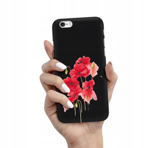 Etui Matowe Czarny do IPHONE 6 PLUS Wiosenne Wzory