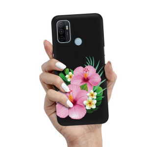 Etui Matowe Czarny do OPPO A53 2020 Wiosenne Wzory