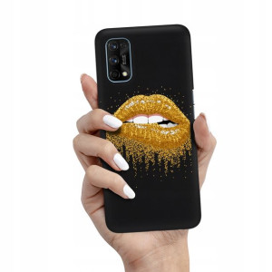Etui Matowe Czarny do REALME 7 PRO Wiosenne Wzory