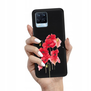 Etui Matowe Czarny do REALME 8 PRO Wiosenne Wzory