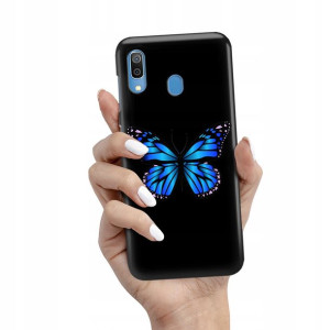 Etui Matowe Czarny do SAMSUNG A30 Wiosenne Wzory