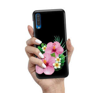 Etui Matowe Czarny do SAMSUNG A30s Wiosenne Wzory