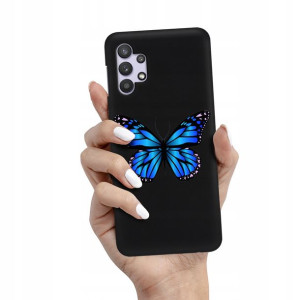 Etui Matowe Czarny do SAMSUNG A32 4G Wiosna Wzory