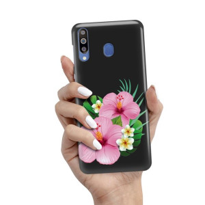 Etui Matowe Czarny do SAMSUNG M30 Wiosenne Wzory