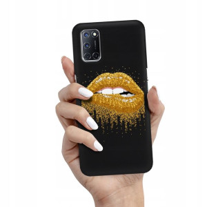 Etui Matowe Czarny OPPO A52 Wiosenne Top Wzory