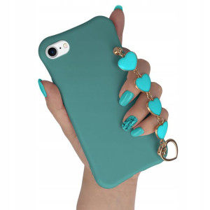 Etui Matowe Do Iphone Se2 Morski Łańcuszek Serce
