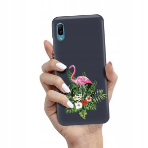 Etui Matowe Granat do HUAWEI Y6 2019 Wiosna Wzory