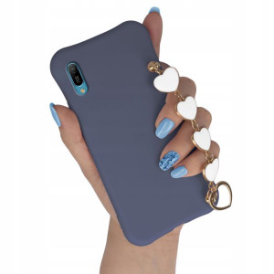 Etui Matowe GRANAT do HUAWEI Y6 2019 Łańcuch Serce