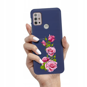 Etui Matowe Granat do MOTOROLA G30 Wiosenne Wzory