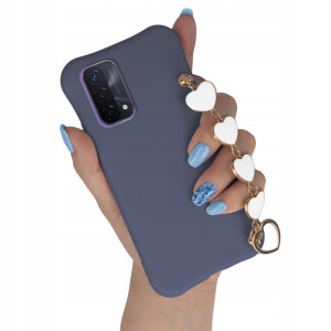 Etui Matowe GRANAT do OPPO A93 5G Łańcuszek Serce