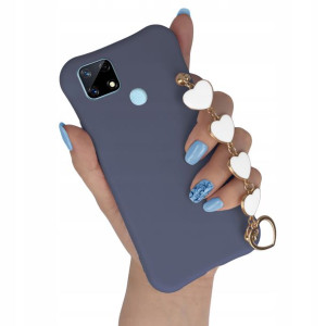 Etui Matowe GRANAT do REALME C17 Łańcuszek Serce