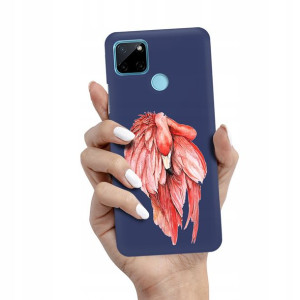 Etui Matowe Granat do REALME C21Y Wiosenne Wzory