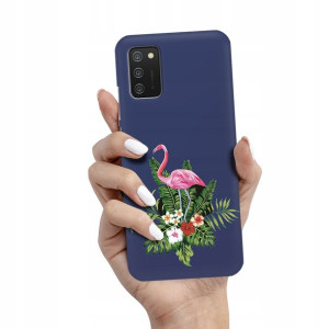 Etui Matowe Granat do SAMSUNG A02s Wiosenne Wzory