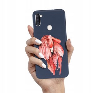 Etui Matowe Granat do SAMSUNG A11 Wiosenne Wzory