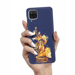 Etui Matowe Granat do SAMSUNG A12 Wiosenne Wzory