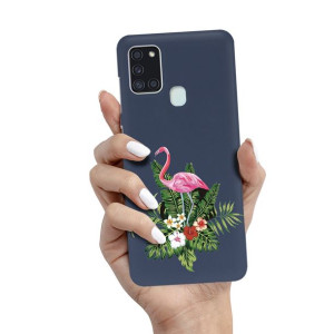 Etui Matowe Granat do SAMSUNG A21s Wiosenne Wzory