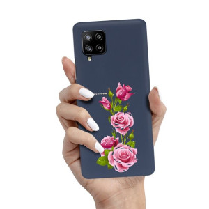Etui Matowe Granat do SAMSUNG A42 5G Wiosna Wzory