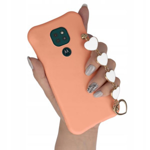 Etui Matowe ŁOSOŚ do MOTOROLA G9 Łańcuszek Serce