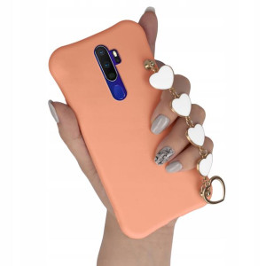 Etui Matowe ŁOSOŚ do OPPO A9 2020 Łańcuszek Serce