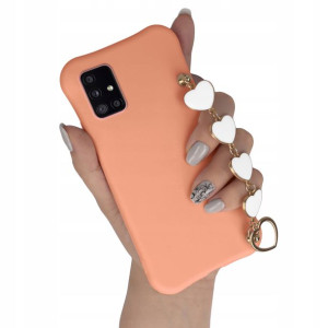 Etui Matowe ŁOSOŚ do SAMSUNG A51 5G Łańcuch Serce