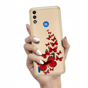 Etui Metalic Złoty do MOTOROLA MOTO E7 POWER Wzory