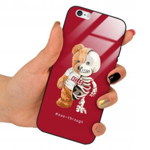 Etui Szklane do IPHONE SE3 Obudowa TOP Misie Wzory