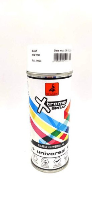 DRA Emalia uniwersalna- SUPER SPRAY 400ml  BIAŁY POŁYSK