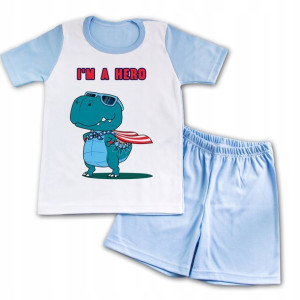 Piżama Do Przedszkola Nieb 110 DINOZAUR DINO 01