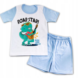 Piżama Do Przedszkola Nieb 110 DINOZAUR DINO 02