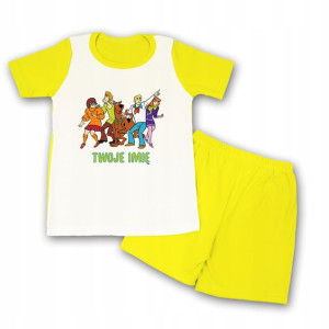 Piżama Do Przedszkola ŻÓŁTY 110 wzór SCOOBY DOO 01