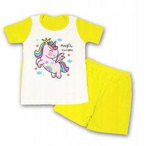 Piżama Do Przedszkola ŻÓŁTY 110 wzór UNICORN 19
