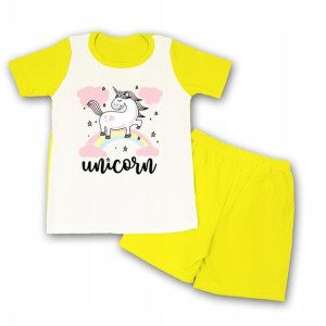 Piżama Do Przedszkola ŻÓŁTY 110 wzór UNICORN 22