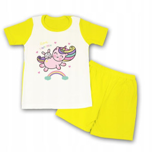 Piżama Do Przedszkola ŻÓŁTY 98 wzór UNICORN 09
