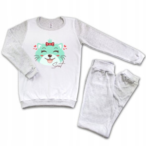 Piżama Dziecięca Szara 98 na prezent CUTE CAT 03