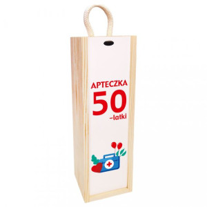 Prezent na urodziny apteczka 50-latki skrzynka