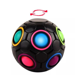 Fidget Rainbow Ball - Układanka + Spinner CZARNA