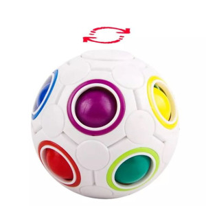 Fidget Rainbow Ball - Układanka + Spinner BIAŁA